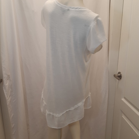 Maison Coupe White Luxury Cap Sleeve Tee - Picture 3 of 6